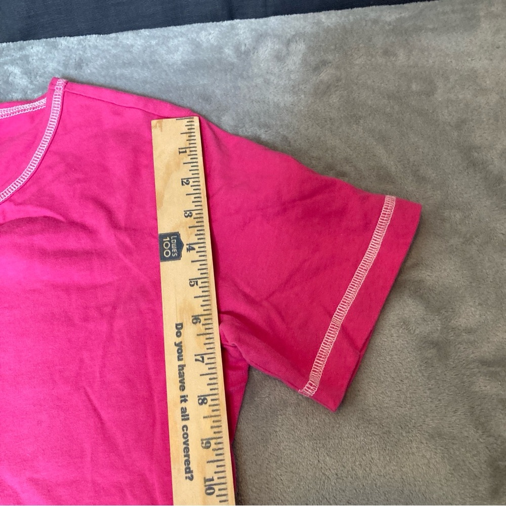 Quacker Factory Pink Cotton Short Sleeve Tee with Beaded Parrot - Picture 13 of 16